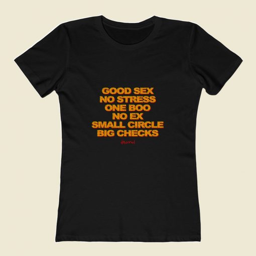 Good Sex No Stress One Boo No Ex 80s Womens T shirt