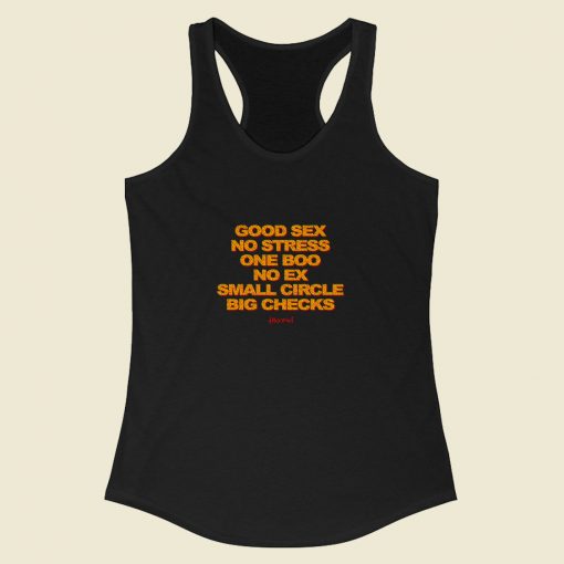 Good Sex No Stress One Boo No Ex Racerback Tank Top