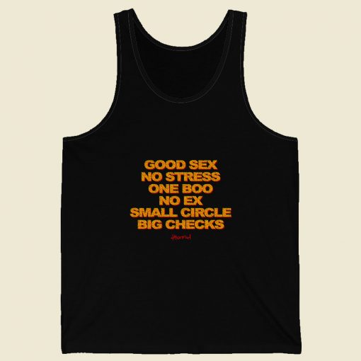 Good Sex No Stress One Boo No Ex Retro Mens Tank Top