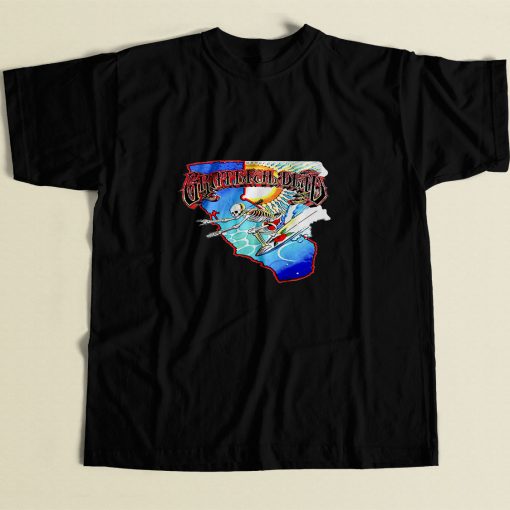 Grateful Dead Surfing Skeleton 80s Mens T Shirt