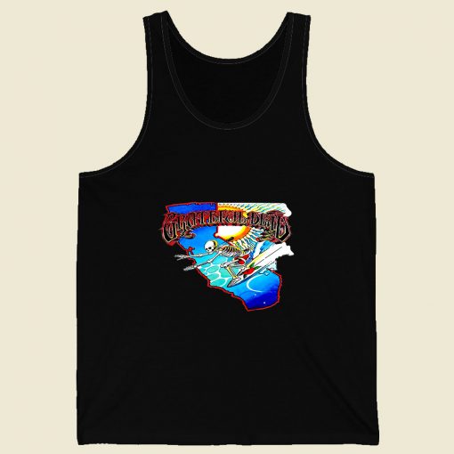 Grateful Dead Surfing Skeleton Retro Mens Tank Top