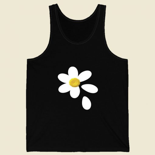 Grey Flower Retro Mens Tank Top