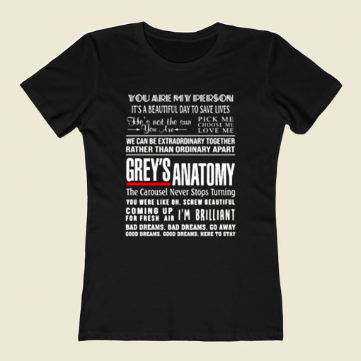 Greys Anatomy Quote 80s Womens T shirt