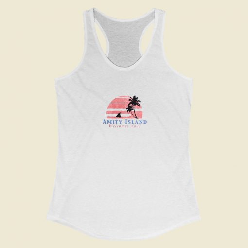 Grltee Amity Island Welcomes You Jaws Racerback Tank Top Style