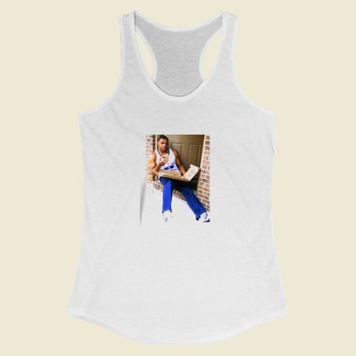 Grltee Charles Barkley Eating Pizza Racerback Tank Top Style