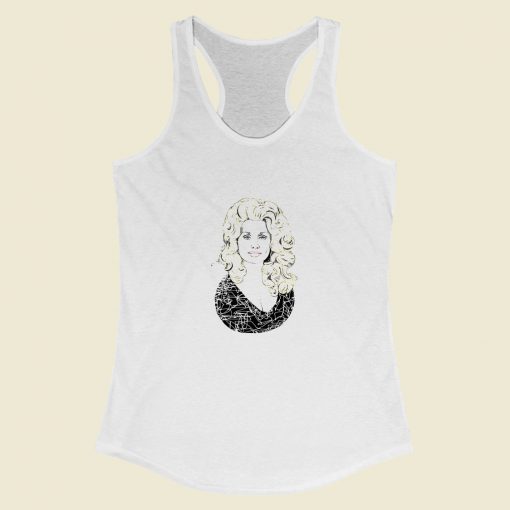 Grltee Dolly Parton Illustration Art Racerback Tank Top Style