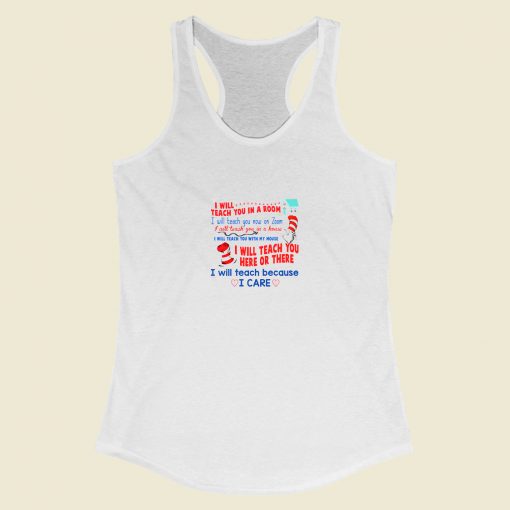 Grltee Dr Seuss I Will Teach You In A Room Racerback Tank Top Style