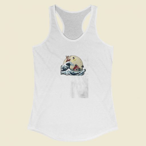 Grltee Goku And Master Roshi Ride The Wave Racerback Tank Top Style