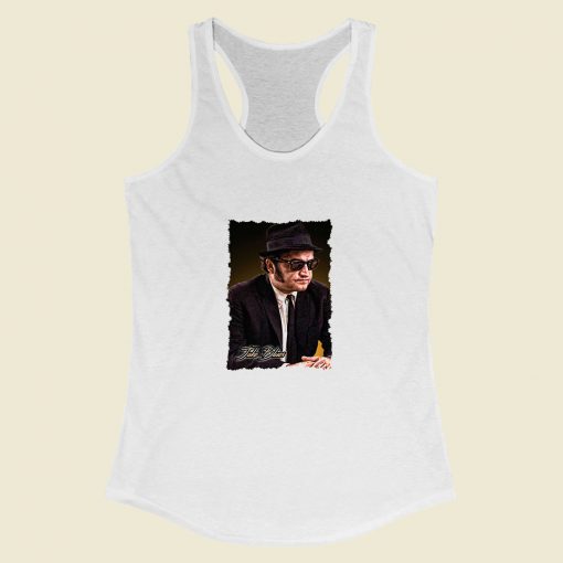 Grltee Jake Blues Brothers White Racerback Tank Top Style