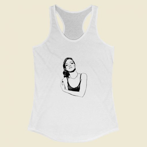 Grltee Rihanna Sketch Art Racerback Tank Top Style