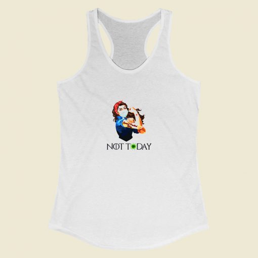 Grltee Rosie Strong Woman Not Today Coronavirus Racerback Tank Top Style