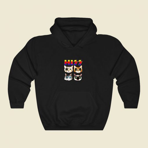 Hiss Funny Cats Kittens Rock Rockin Cool Hoodie Fashion