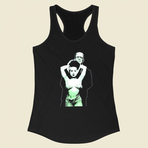 Horror Monster Frankenstein Janet Jackson Racerback Tank Top