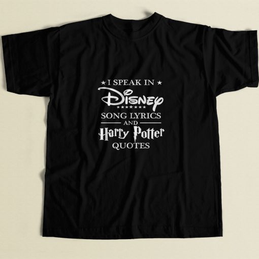 I Speak In Disney Song And Harry Potter 80s Mens T Shirt