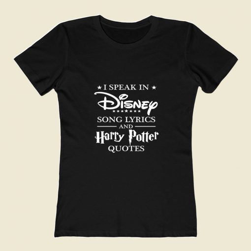 I Speak In Disney Song And Harry Potter 80s Womens T shirt