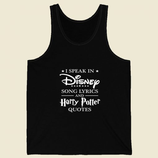 I Speak In Disney Song And Harry Potter Retro Mens Tank Top