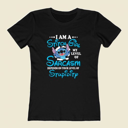 Im A Stitch Girl Disney 80s Womens T shirt