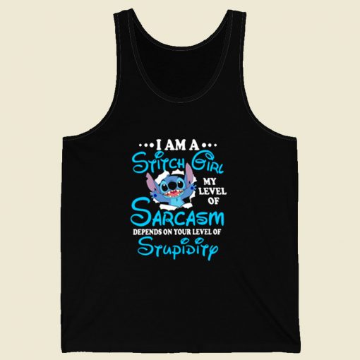 Im A Stitch Girl Disney Retro Mens Tank Top