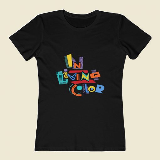 In Living Colorful 80s Womens T shirt