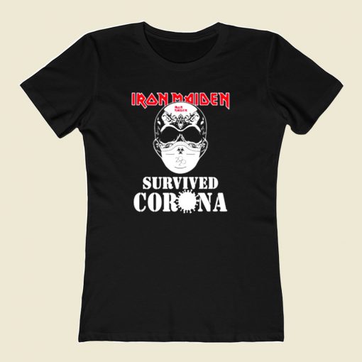 Iron Maiden Survived Corona 80s Womens T shirt