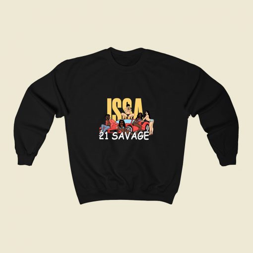 Issa Blanc 21 Savage 80s Sweatshirt Style