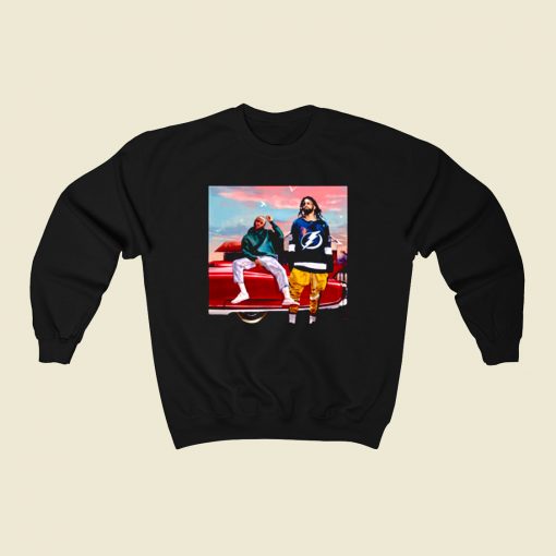 J Cole X Kendrick Lamar 80s Sweatshirt Style