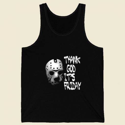 Jason Voorhees Thank God Its Friday Retro Mens Tank Top