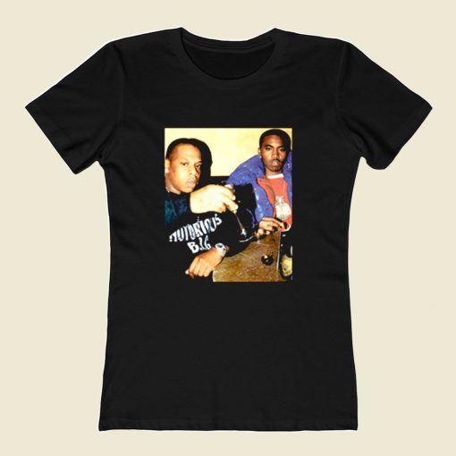 Jay Z Nas Black Rapper 80s Womens T shirt