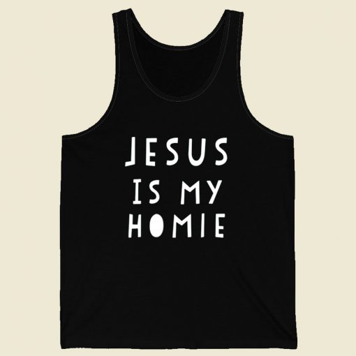 Jesus Is My Homie Retro Mens Tank Top