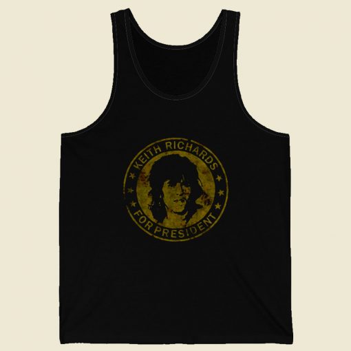 Keith Richards For President Retro Mens Tank Top