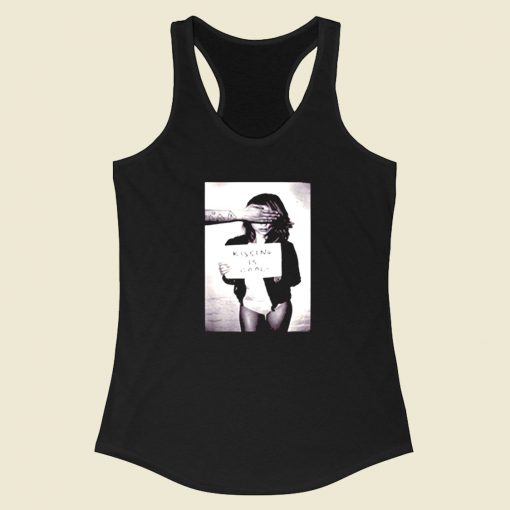 Kissing Is Cool Girl Shy Racerback Tank Top