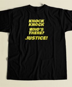 Knock Knock Whos There Justice Brooklyn 99 80s Mens T Shirt