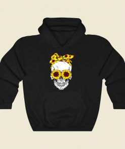 Lady Skull Sunflower Cool Hoodie Fashion