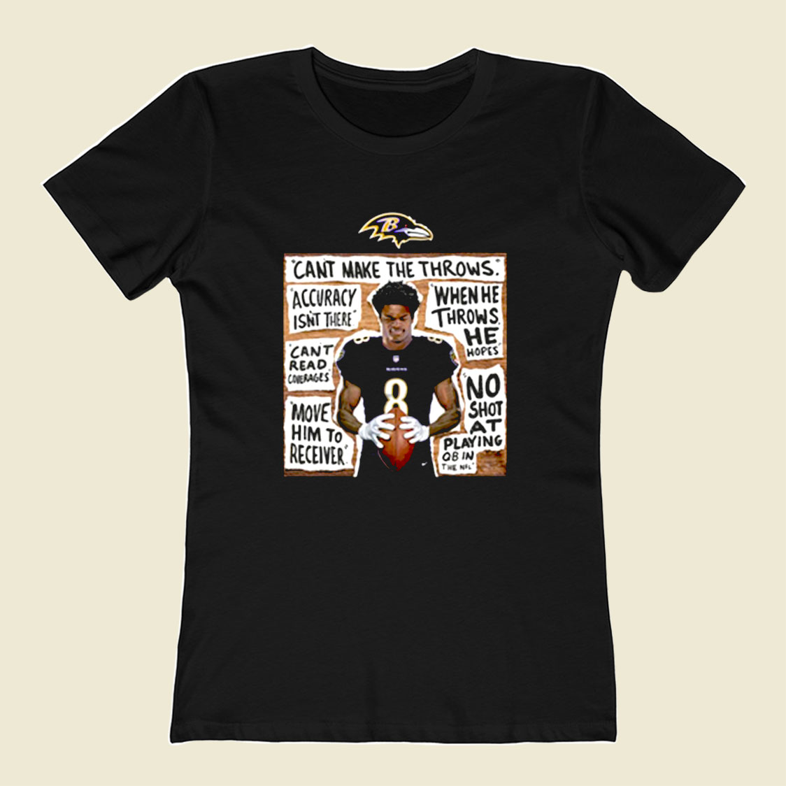 Lamar Jackson Silence The Doubters 80s Women's T shirt 