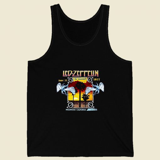 Led Zeppelin 1977 Inglewood Concert Retro Mens Tank Top