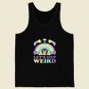 Lets Get Weird Alien Pizza Rainbow Retro Mens Tank Top