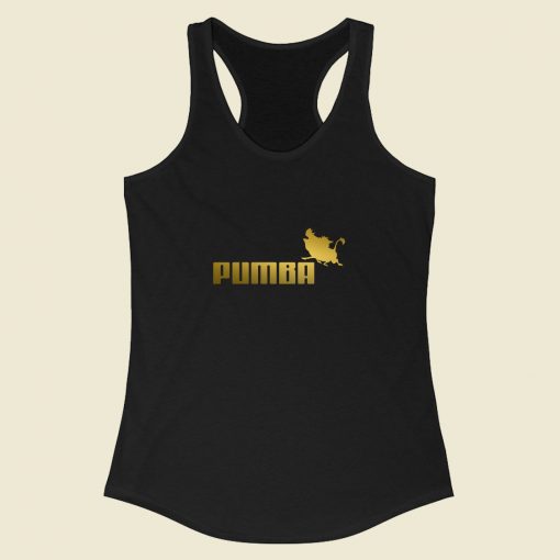 Lion King Pumbaa Puma Logo Parody Racerback Tank Top