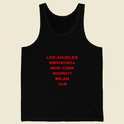 Los Angeles Yokohama New York London Retro Mens Tank Top