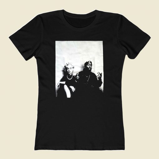 Marilyn 2pac In The Street 80s Womens T shirt