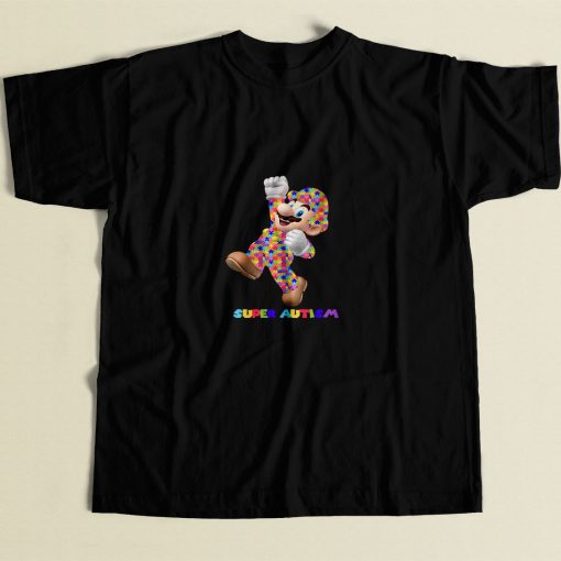 Mario Bros Super Autism Game 80s Mens T Shirt