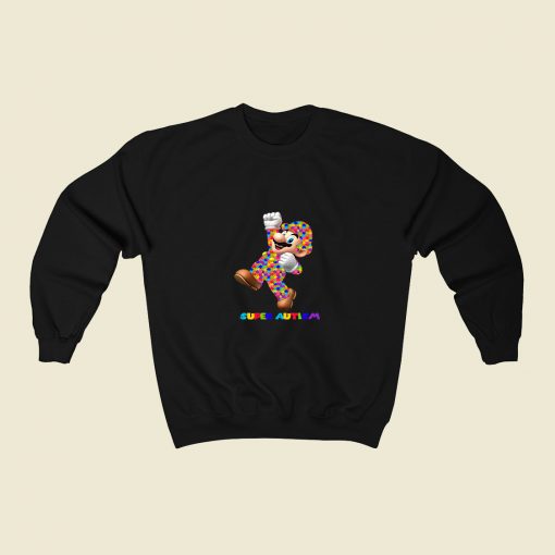 Mario Bros Super Autism Game 80s Sweatshirt Style