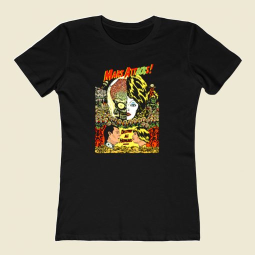 Mars Attacks V17 Tim Burton 80s Womens T shirt