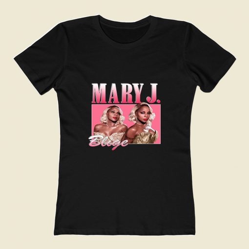 Mary J Blige Rapper 80s Womens T shirt