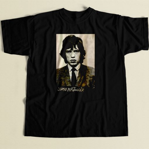 Mick Jagger Mugshot 80s Mens T Shirt