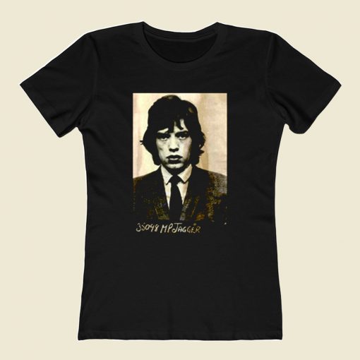 Mick Jagger Mugshot 80s Womens T shirt