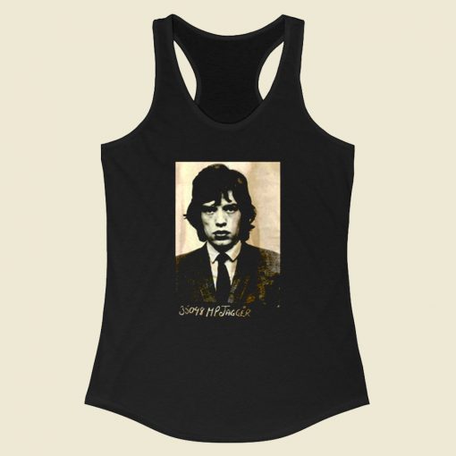 Mick Jagger Mugshot Racerback Tank Top