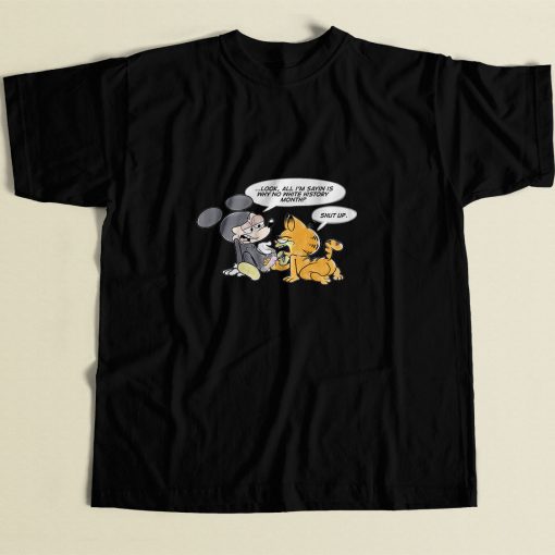 Mickey Mouse Fuck Off Garfield 80s Mens T Shirt