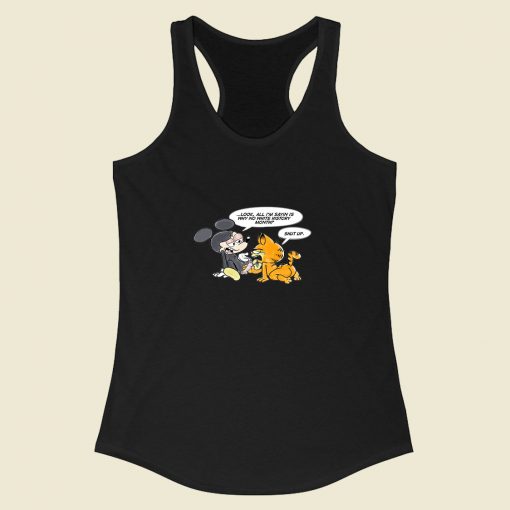 Mickey Mouse Fuck Off Garfield Racerback Tank Top