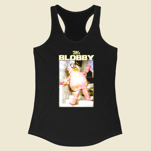 Mr Blobby Funny 90s Racerback Tank Top