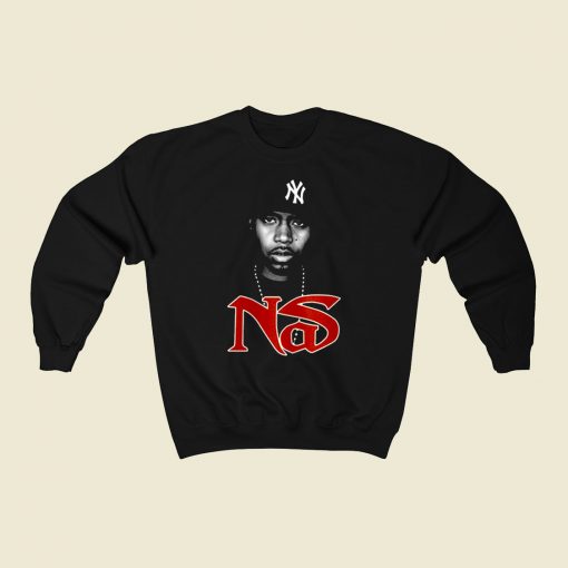 Nas Black Rapper 80s Sweatshirt Style